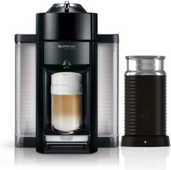 Nespresso Vertuo Coffee and Espresso Machine by De'Longhi with Aeroccino Milk Frother - Black