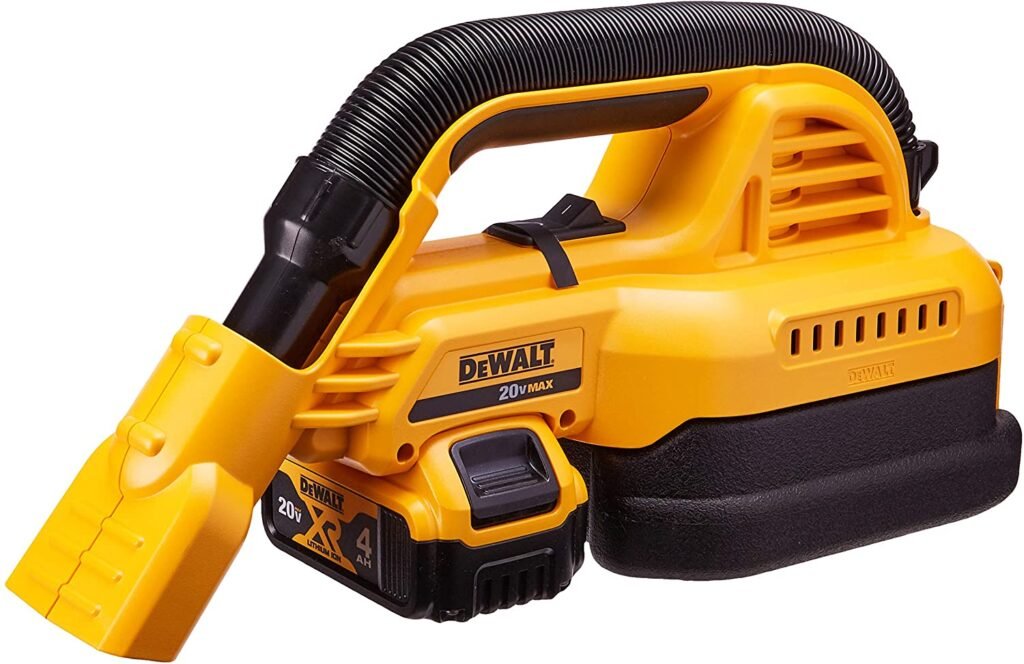 DEWALT DCV517M1 20V MAX Cordless 1/2-Gallon Wet/Dry Portable Vac Kit, yellow