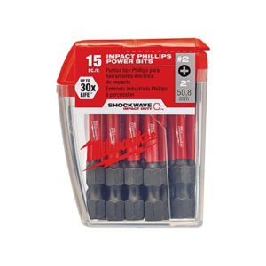 Milwaukee Electric Tool 48-32-5004 Shockwave 2" Power Bit Phillips #2 15 Piece Contractor Pack