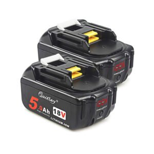 AOYAN 2PACK 18V 5.0Ah Replacement Battery with LED Voltage Display for Makita BL1850B BL1850 BL1840 BL1830 BL1815 LXT-400 194204-5 18-Volt LXT Cordless Drill Tools Lithium-Ion Batteries