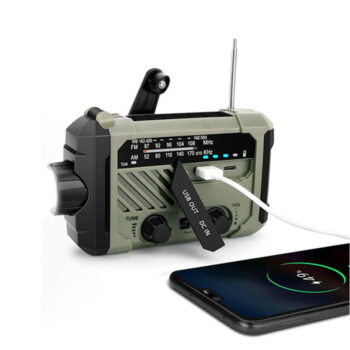 Aritan Emergency Radio AM FM NOAA Weather Alert Solar 4 Ways Powered Portable Radio with Flashlight Reading Lamp 2000mAh Cell Phone Charger and SOS Alarm for Outdoor and Household Emergency