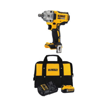 DEWALT 20V MAX* XR Cordless Impact Wrench Kit with Detent Pin Anvil, 1/2-Inch, Tool Only (DCF894B)+ DCB205CK 20V MAX 5.0 Ah Battery Charger Kit with Bag