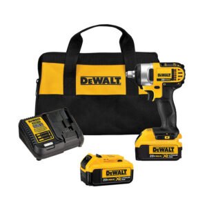DEWALT DCF880M2 20-volt Max Lithium Ion 1/2-Inch Impact Wrench Kit with Detent Pin, Yellow