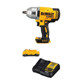 DEWALT DCF899HB 20v MAX* XR Brushless High Torque 1/2" Impact Wrench with Hog Ring Anvil (Tool Only) with DCB230C 20V Battery Pack