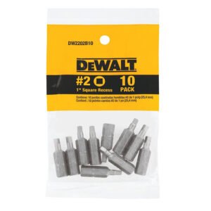 DEWALT DW2202B10 #2 Square Recess 1-Inch Bit Tip, 10-Pack