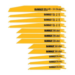 DEWALT DW4892 Reciprocating Saw Blade Set with Case, 12-Piece