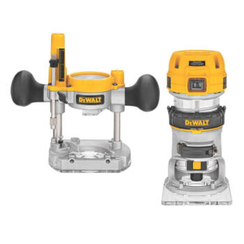 DEWALT DWP611PK 1.25 HP Max Torque Variable Speed Compact Router Combo Kit with LED's