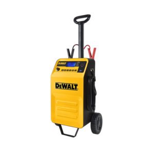 DEWALT DXAEC210 70 Amp Rolling Battery Charger: 210 Amp Engine Start, 2 Amp Maintainer, 120V AC Outlet, 3.1A USB Port, Battery Clamps