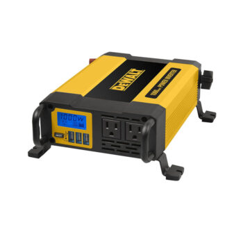 DEWALT DXAEPI1000 Power Inverter 1000W Car Converter with LCD Display: Dual 120V AC Outlets, 3.1A USB Ports, 12V DC Adapter, Battery Clamps