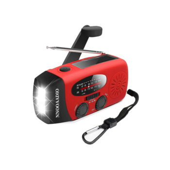 Hand Crank Emergency Weather Radio, Solar Battery Operated Survival NOAA AM FM Radio Portable with 3 LED Flashlight Kit, Built-in 1200mAh Power Bank & USB Charger