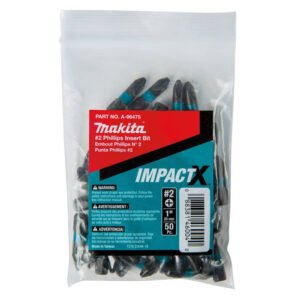 Makita A-96475 Impactx 2 Phillips 1" Insert Bit, 50-Pack, Bulk