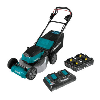 Makita XML06PT1 (36V) LXT Lithium‑Ion Brushless Cordless 18V X2 18" Self Propelled Lawn Mower Kit with 4 Batteries, Teal