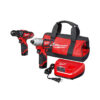Milwaukee 2494-22 M12 Cordless Combination 3/8" Drill / Driver and 1/4" Hex Impact Driver Dual Power Tool Kit (2 Lithium Ion Batteries, Charger, and Bag Included)