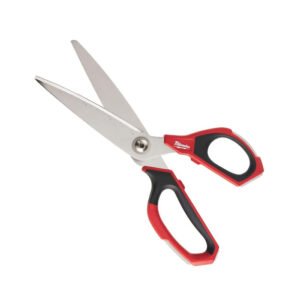 Milwaukee 48-22-4041 Iron Carbide Core Large-Looped Straight Jobsite Scissors w/ Onboard Ruler Markings and Index Finger Groove