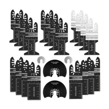 Oscillating Saw Blades LEILUO 24 PC Multitool Blades for Wood Metal Plastics Oscillating Tool Blades Fit DeWalt Bosch Milwaukee Craftsman Rockwell Fein Porter-Cable Chicago Ridgid Makita Ryobi