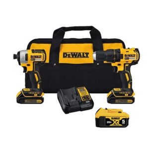 DEWALT DCK277C2 20V MAX Compact Brushless Drill and Impact Combo Kit with DCB205 20V MAX XR 5.0Ah Lithium Ion Battery-Pack