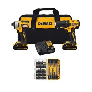 DEWALT DCK277C2 20V MAX Compact Brushless Drill and Impact Combo Kit with DW2166 45-Piece Screwdriving Set