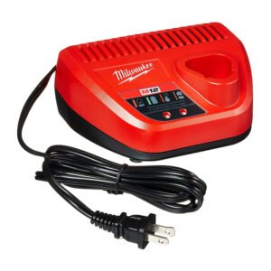 MILWAUKEE'S Genuine OEM 48-59-2401 M12 Lithium Ion 12 Volt Battery Charger w/LED Indicating, Red