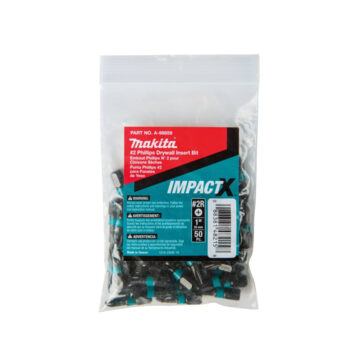 Makita A-98859 Impactx 2 Phillips Drywall 1" Insert Bit, 50-Pack, Bulk