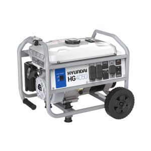Hyundai HG4050 4050 Peak Watts Portable Gas Powered Generator, 3000 Running Watts, Gray/Blue